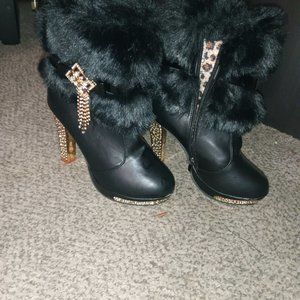 Vero cuoio size 7 rhinestone leather winter boots